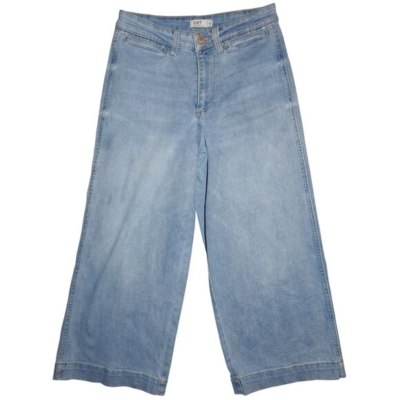 OAT New York 1042 Womens Size 2 / 26 High Rise Wide Leg Denim Blue Jeans - Picture 2 of 8